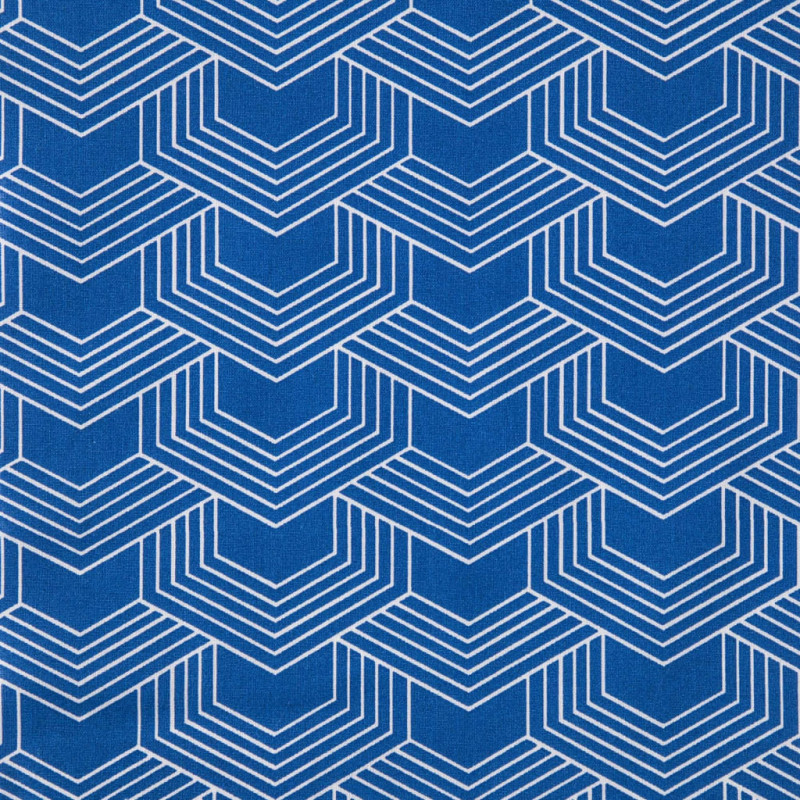 Algodón estampado ORTO Azul / Blanco